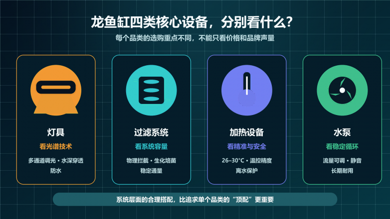 02-龙鱼缸四类核心设备-选购要点.png